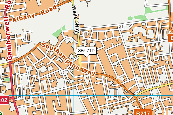 SE5 7TD map - OS VectorMap District (Ordnance Survey) SE5 7TD map - OS VectorMap District (Ordnance Survey)