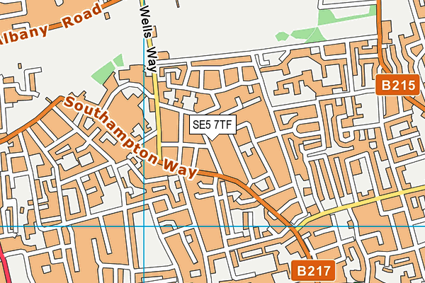 SE5 7TF map - OS VectorMap District (Ordnance Survey) SE5 7TF map - OS VectorMap District (Ordnance Survey)