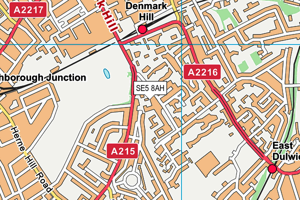 SE5 8AH map - OS VectorMap District (Ordnance Survey) SE5 8AH map - OS VectorMap District (Ordnance Survey)