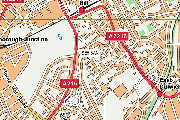 SE5 8AN map - OS VectorMap District (Ordnance Survey)