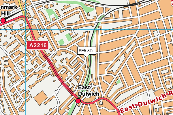 SE5 8DJ map - OS VectorMap District (Ordnance Survey) SE5 8DJ map - OS VectorMap District (Ordnance Survey)