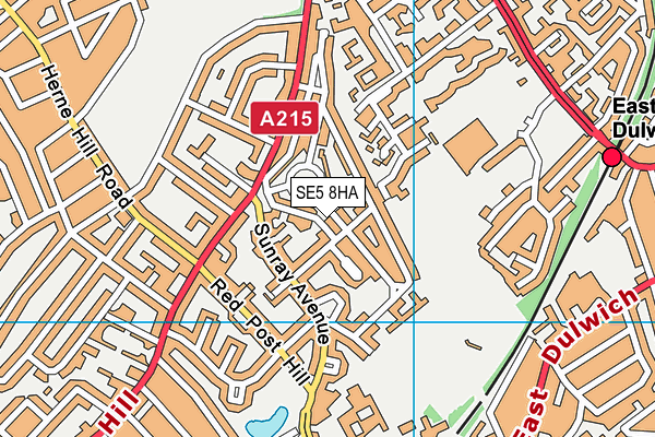 SE5 8HA map - OS VectorMap District (Ordnance Survey) SE5 8HA map - OS VectorMap District (Ordnance Survey)