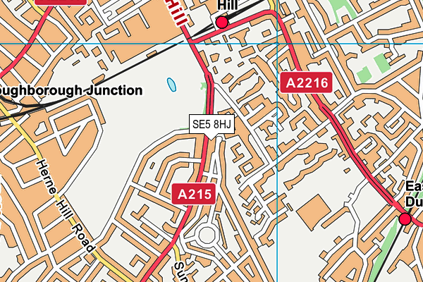 SE5 8HJ map - OS VectorMap District (Ordnance Survey) SE5 8HJ map - OS VectorMap District (Ordnance Survey)