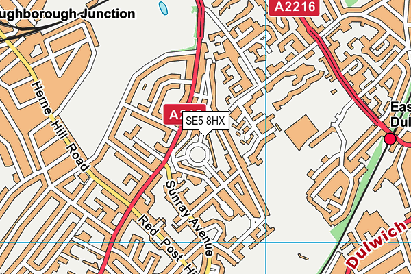 SE5 8HX map - OS VectorMap District (Ordnance Survey) SE5 8HX map - OS VectorMap District (Ordnance Survey)