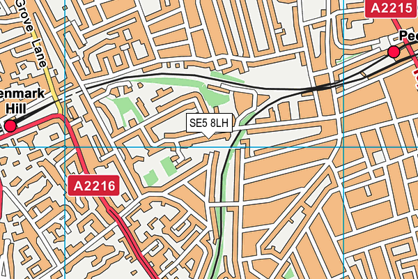 SE5 8LH map - OS VectorMap District (Ordnance Survey) SE5 8LH map - OS VectorMap District (Ordnance Survey)