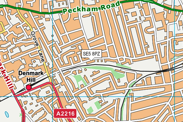 SE5 8PZ map - OS VectorMap District (Ordnance Survey) SE5 8PZ map - OS VectorMap District (Ordnance Survey)
