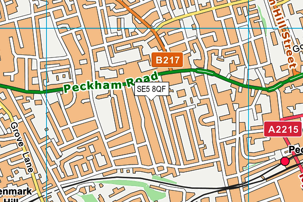 SE5 8QF map - OS VectorMap District (Ordnance Survey) SE5 8QF map - OS VectorMap District (Ordnance Survey)