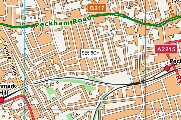 SE5 8QH map - OS VectorMap District (Ordnance Survey) SE5 8QH map - OS VectorMap District (Ordnance Survey)
