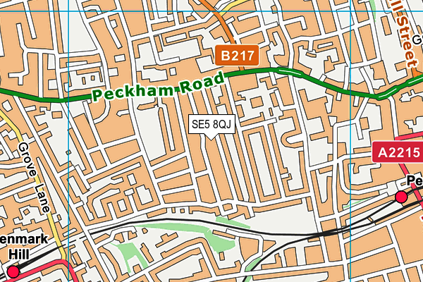 SE5 8QJ map - OS VectorMap District (Ordnance Survey) SE5 8QJ map - OS VectorMap District (Ordnance Survey)