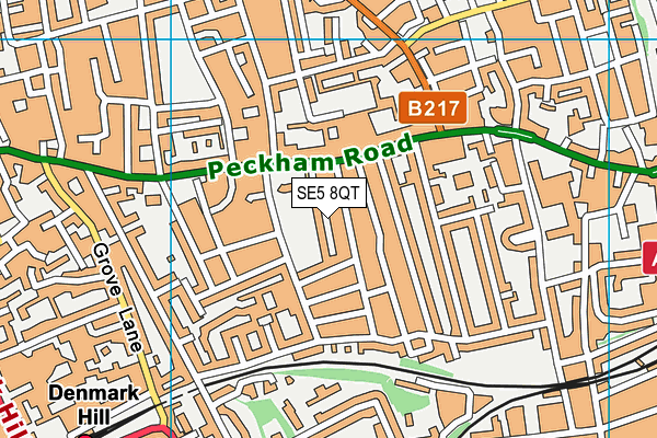 SE5 8QT map - OS VectorMap District (Ordnance Survey) SE5 8QT map - OS VectorMap District (Ordnance Survey)