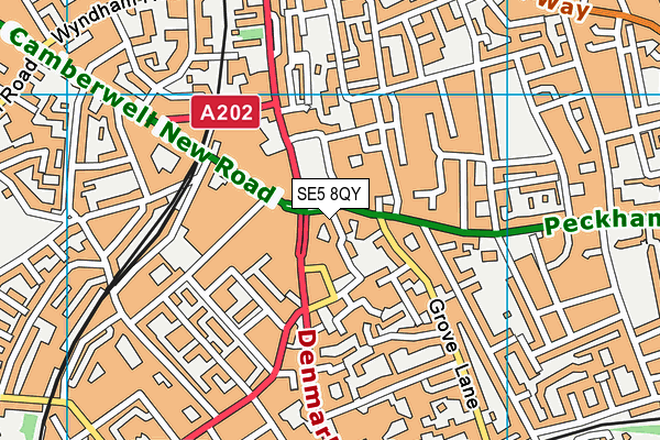 SE5 8QY map - OS VectorMap District (Ordnance Survey) SE5 8QY map - OS VectorMap District (Ordnance Survey)