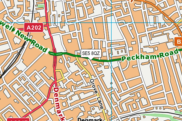 SE5 8QZ map - OS VectorMap District (Ordnance Survey)