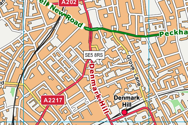 SE5 8RS map - OS VectorMap District (Ordnance Survey) SE5 8RS map - OS VectorMap District (Ordnance Survey)