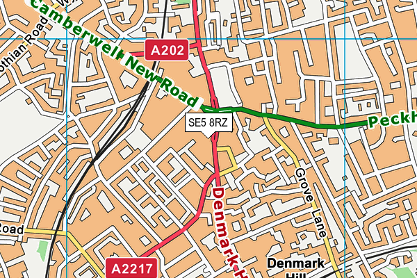 SE5 8RZ map - OS VectorMap District (Ordnance Survey) SE5 8RZ map - OS VectorMap District (Ordnance Survey)