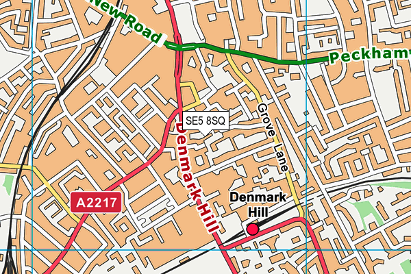 SE5 8SQ map - OS VectorMap District (Ordnance Survey) SE5 8SQ map - OS VectorMap District (Ordnance Survey)