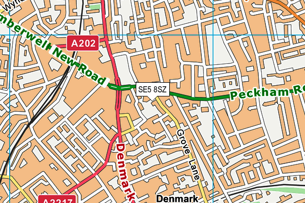 SE5 8SZ map - OS VectorMap District (Ordnance Survey)