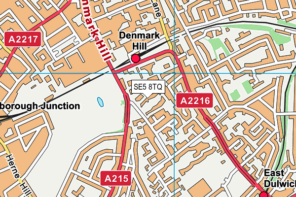 SE5 8TQ map - OS VectorMap District (Ordnance Survey) SE5 8TQ map - OS VectorMap District (Ordnance Survey)