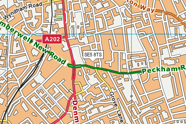SE5 8TS map - OS VectorMap District (Ordnance Survey) SE5 8TS map - OS VectorMap District (Ordnance Survey)