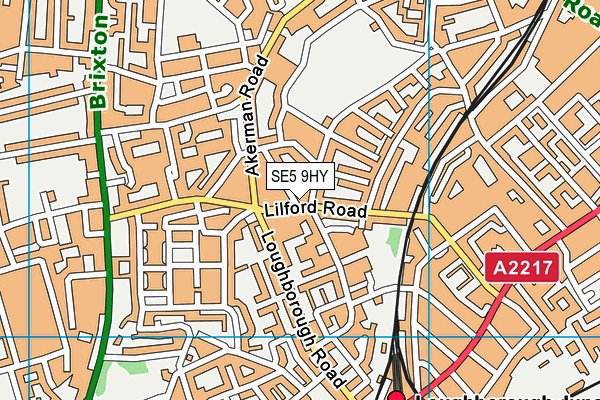 SE5 9HY map - OS VectorMap District (Ordnance Survey) SE5 9HY map - OS VectorMap District (Ordnance Survey)