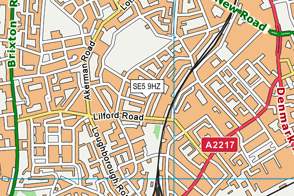 SE5 9HZ map - OS VectorMap District (Ordnance Survey) SE5 9HZ map - OS VectorMap District (Ordnance Survey)