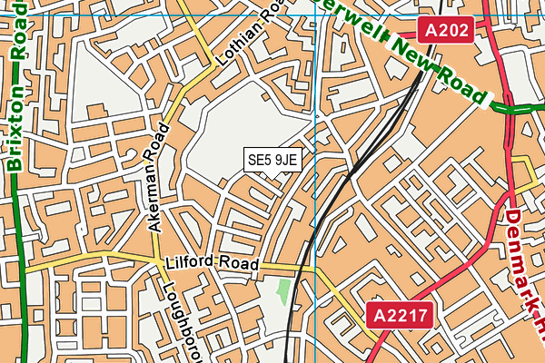 SE5 9JE map - OS VectorMap District (Ordnance Survey) SE5 9JE map - OS VectorMap District (Ordnance Survey)