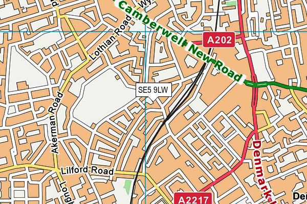 SE5 9LW map - OS VectorMap District (Ordnance Survey) SE5 9LW map - OS VectorMap District (Ordnance Survey)