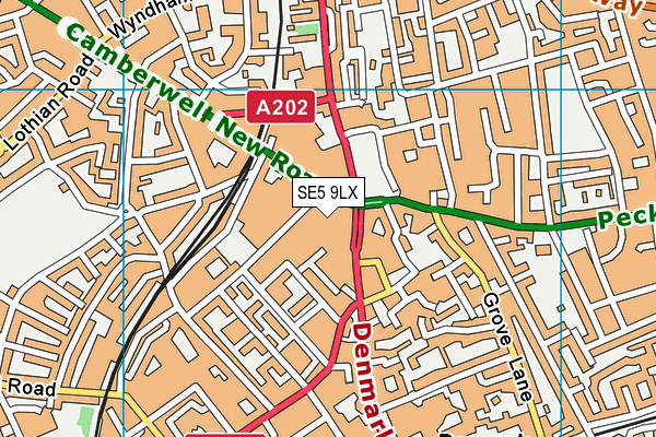 SE5 9LX map - OS VectorMap District (Ordnance Survey) SE5 9LX map - OS VectorMap District (Ordnance Survey)