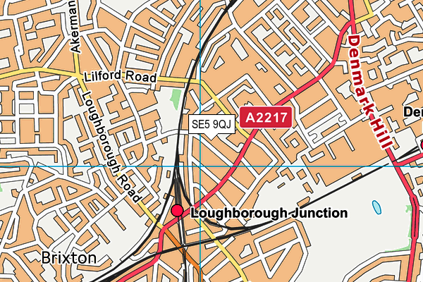 SE5 9QJ map - OS VectorMap District (Ordnance Survey) SE5 9QJ map - OS VectorMap District (Ordnance Survey)