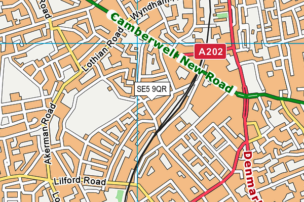 SE5 9QR map - OS VectorMap District (Ordnance Survey) SE5 9QR map - OS VectorMap District (Ordnance Survey)