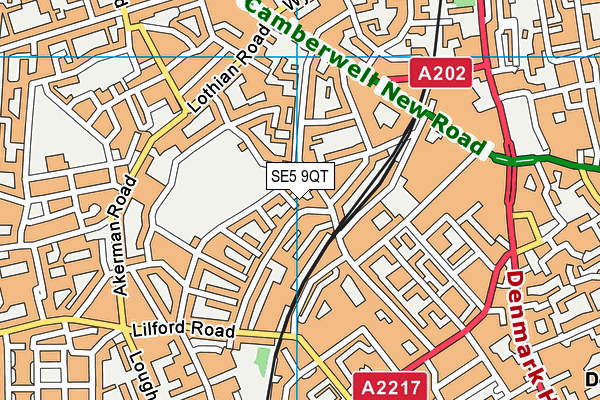 SE5 9QT map - OS VectorMap District (Ordnance Survey) SE5 9QT map - OS VectorMap District (Ordnance Survey)