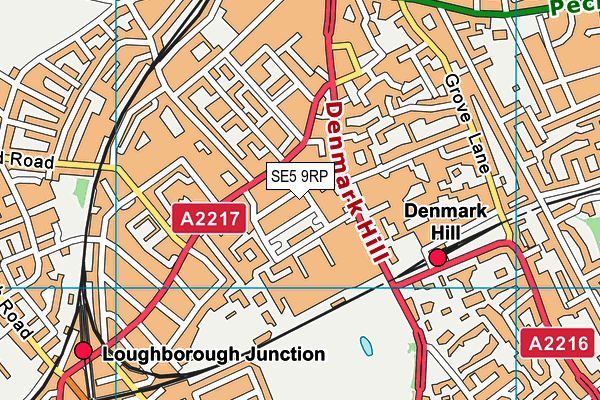 SE5 9RP map - OS VectorMap District (Ordnance Survey) SE5 9RP map - OS VectorMap District (Ordnance Survey)