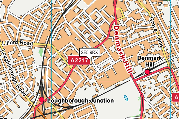 SE5 9RX map - OS VectorMap District (Ordnance Survey) SE5 9RX map - OS VectorMap District (Ordnance Survey)