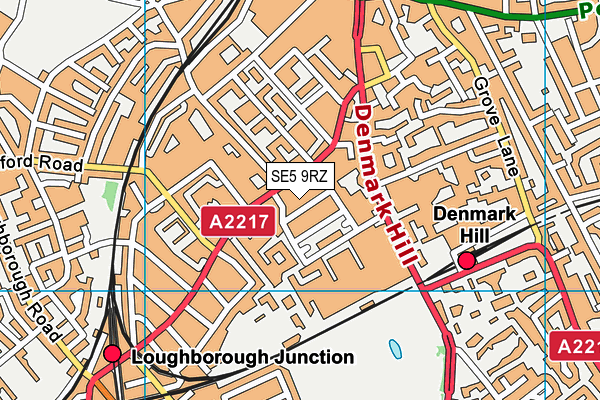 SE5 9RZ map - OS VectorMap District (Ordnance Survey) SE5 9RZ map - OS VectorMap District (Ordnance Survey)