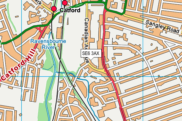 SE6 3AX map - OS VectorMap District (Ordnance Survey)