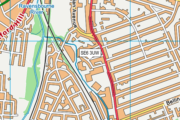 SE6 3UW map - OS VectorMap District (Ordnance Survey) SE6 3UW map - OS VectorMap District (Ordnance Survey)