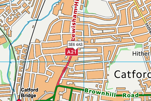 SE6 4AS map - OS VectorMap District (Ordnance Survey)