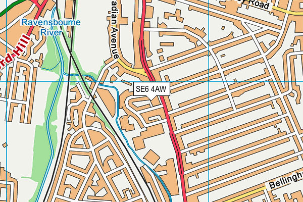 SE6 4AW map - OS VectorMap District (Ordnance Survey)