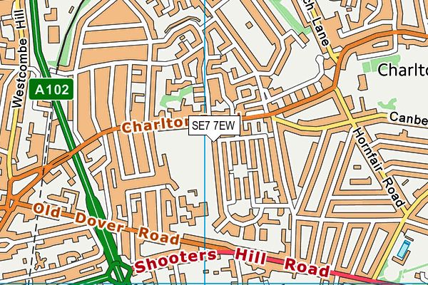 SE7 7EW map - OS VectorMap District (Ordnance Survey) SE7 7EW map - OS VectorMap District (Ordnance Survey)