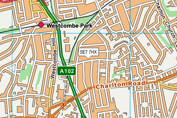 SE7 7HX map - OS VectorMap District (Ordnance Survey)