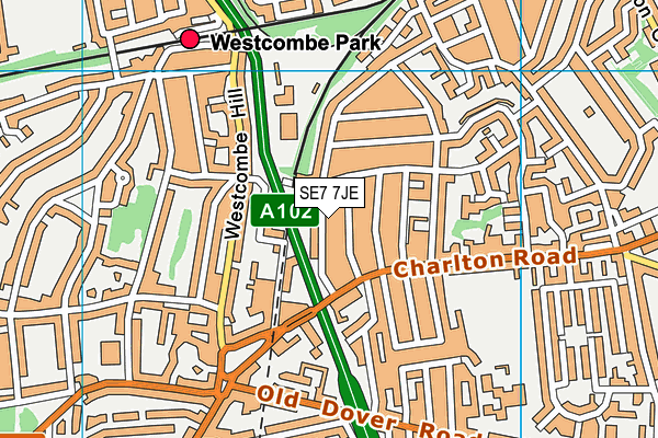 SE7 7JE map - OS VectorMap District (Ordnance Survey)