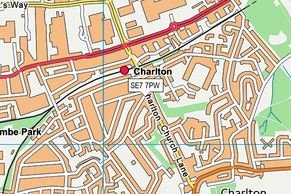 SE7 7PW map - OS VectorMap District (Ordnance Survey) SE7 7PW map - OS VectorMap District (Ordnance Survey)