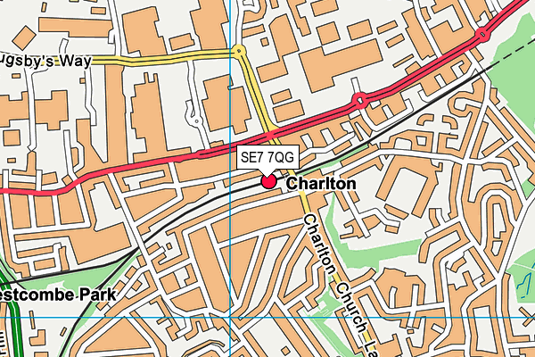SE7 7QG map - OS VectorMap District (Ordnance Survey) SE7 7QG map - OS VectorMap District (Ordnance Survey)