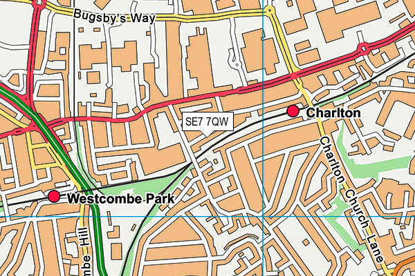 SE7 7QW map - OS VectorMap District (Ordnance Survey) SE7 7QW map - OS VectorMap District (Ordnance Survey)