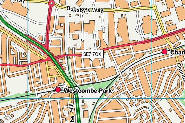 SE7 7QX map - OS VectorMap District (Ordnance Survey) SE7 7QX map - OS VectorMap District (Ordnance Survey)