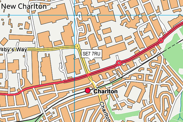 SE7 7RU map - OS VectorMap District (Ordnance Survey)