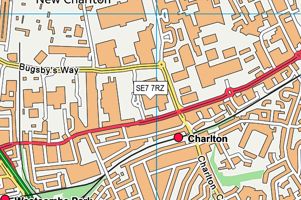 SE7 7RZ map - OS VectorMap District (Ordnance Survey)