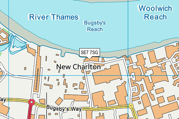 SE7 7SG map - OS VectorMap District (Ordnance Survey)