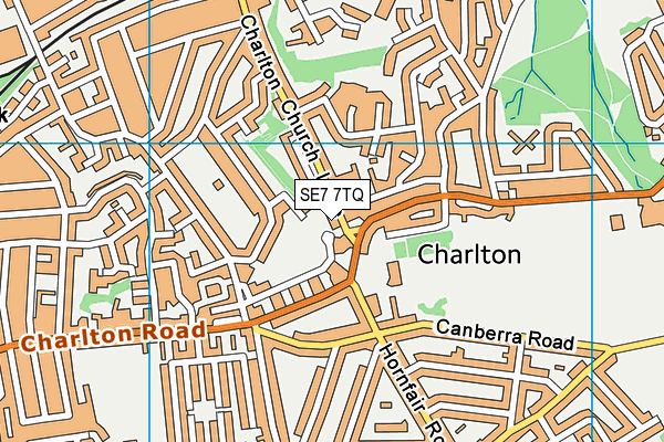 SE7 7TQ map - OS VectorMap District (Ordnance Survey)