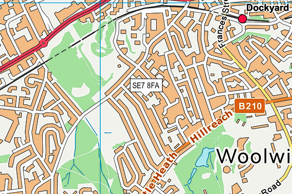 SE7 8FA map - OS VectorMap District (Ordnance Survey) SE7 8FA map - OS VectorMap District (Ordnance Survey)