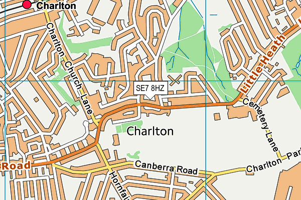 SE7 8HZ map - OS VectorMap District (Ordnance Survey)